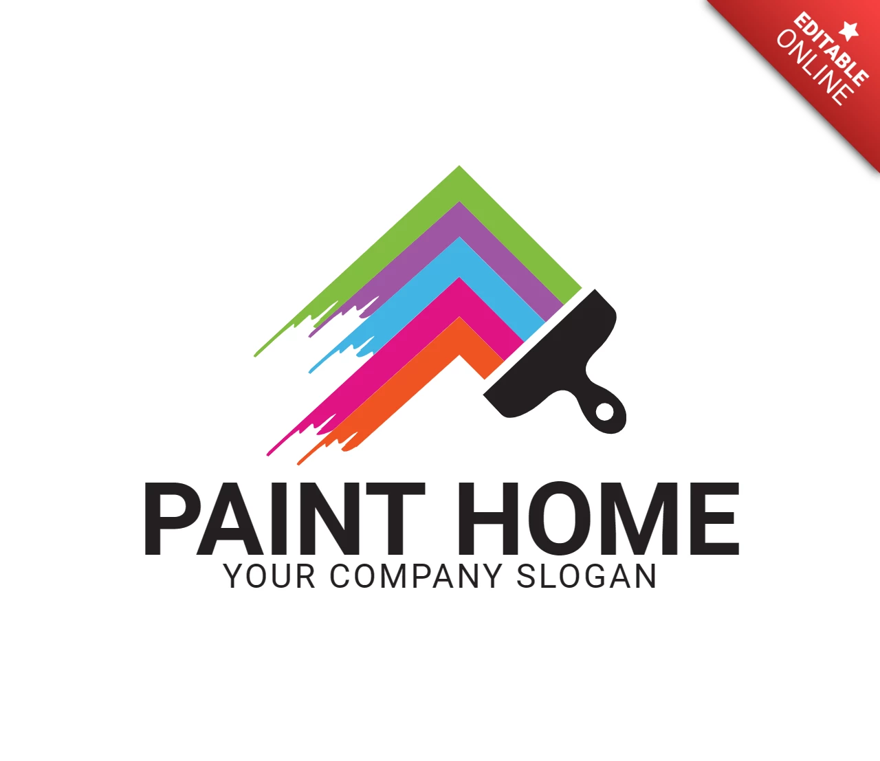 Modelo de design de logotipo de casa de pintura