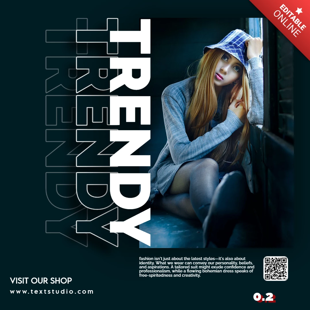 Modelo de postagem de mídia social para promoção de moda