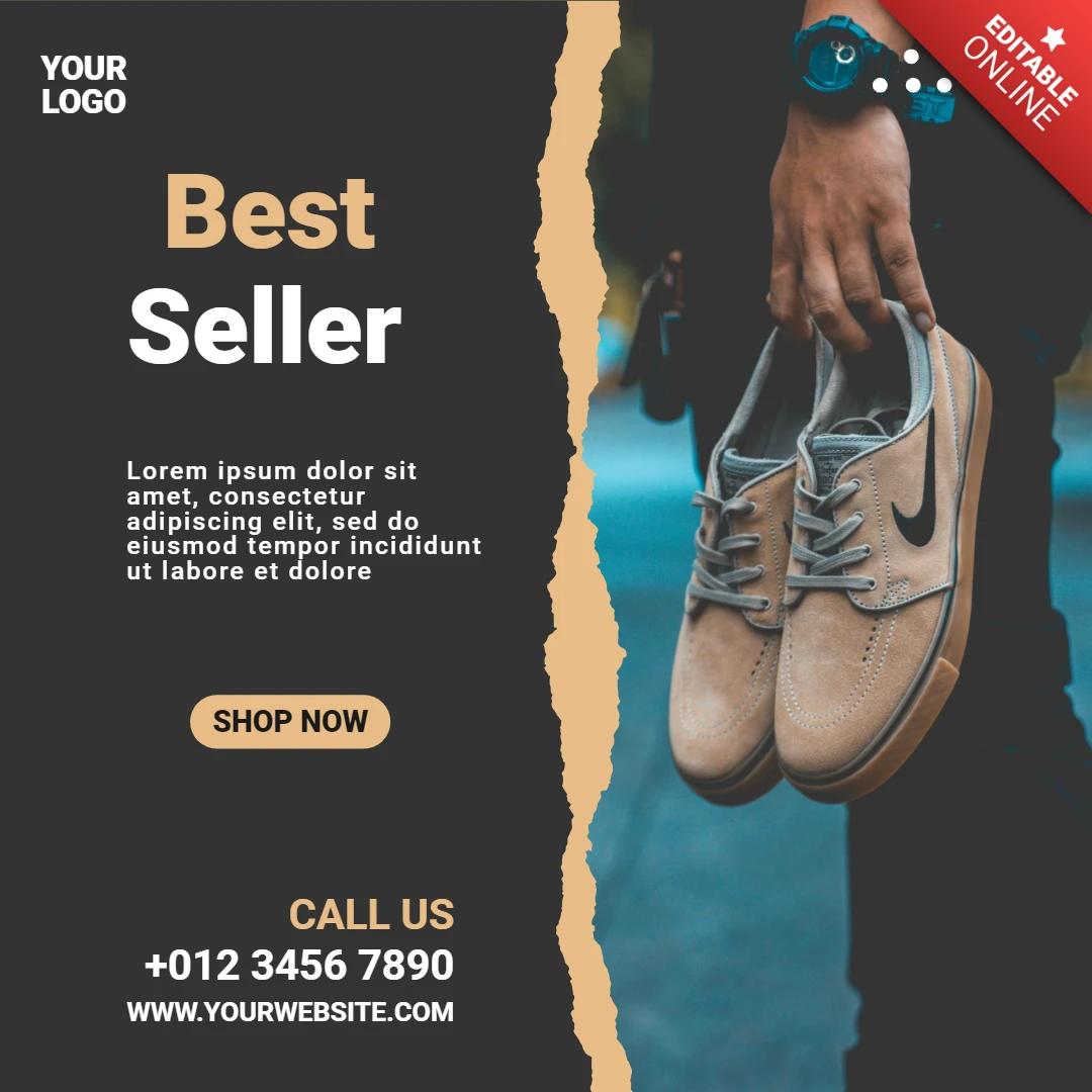 Streetwear fashion sneakers sale instagram post design template