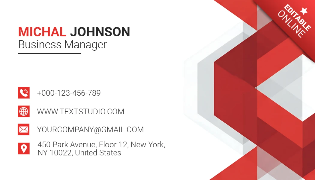 Moderno template di biglietto da visita creativo design geometrico rosso e grigio per branding aziendale