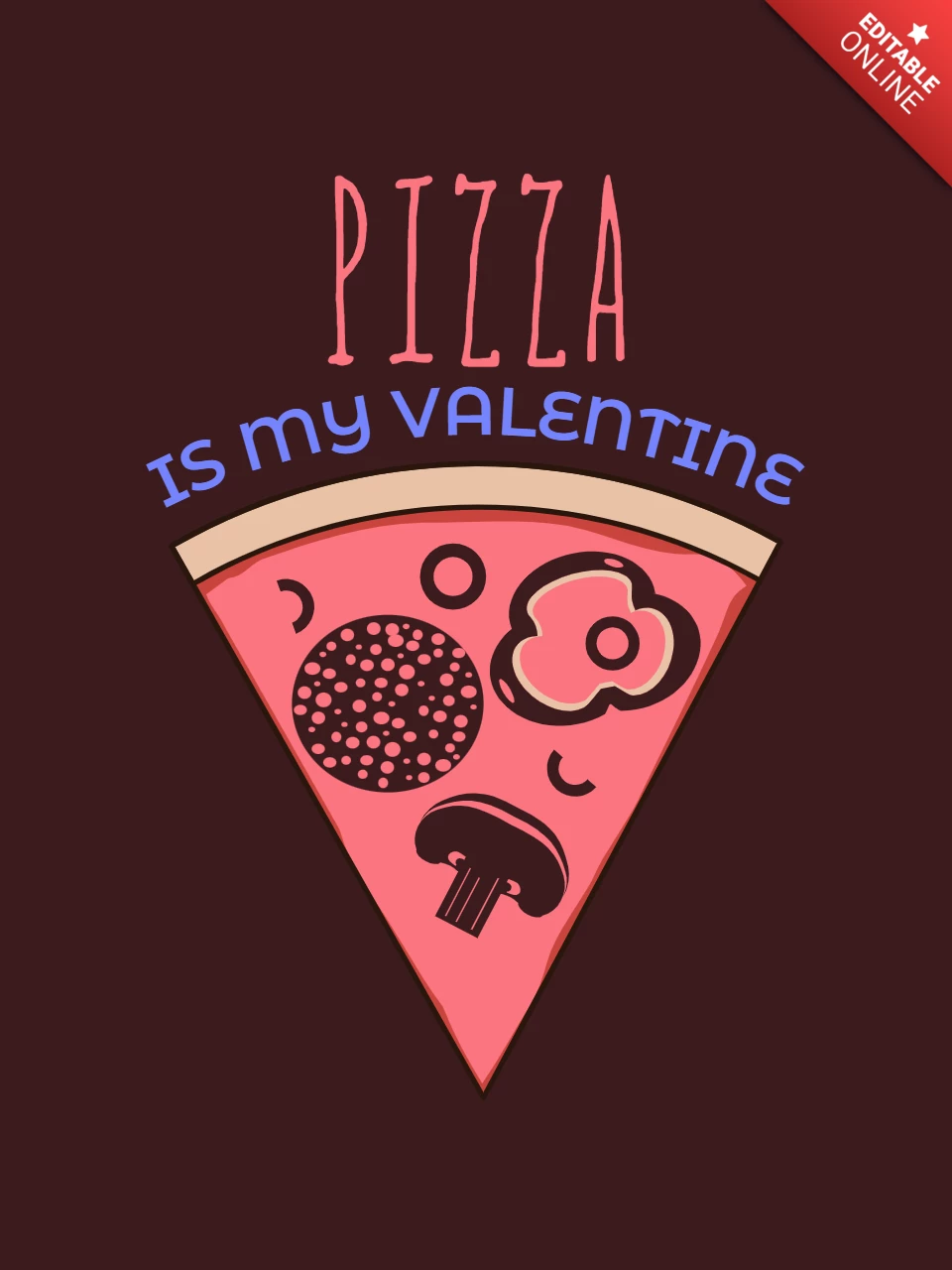 Modello di maglietta per pizza di San Valentino