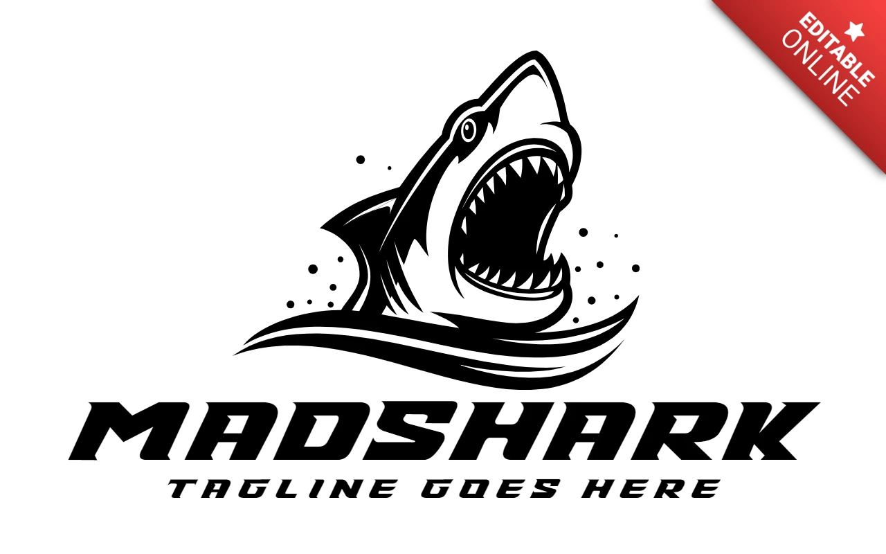 Mad Shark Logo Design Template