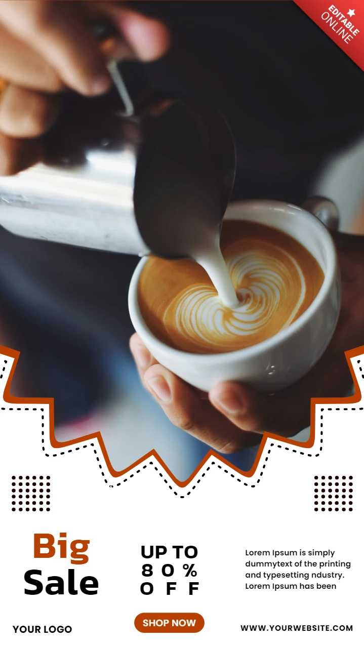 Big Sale Coffee Instagram Story Post Design Template