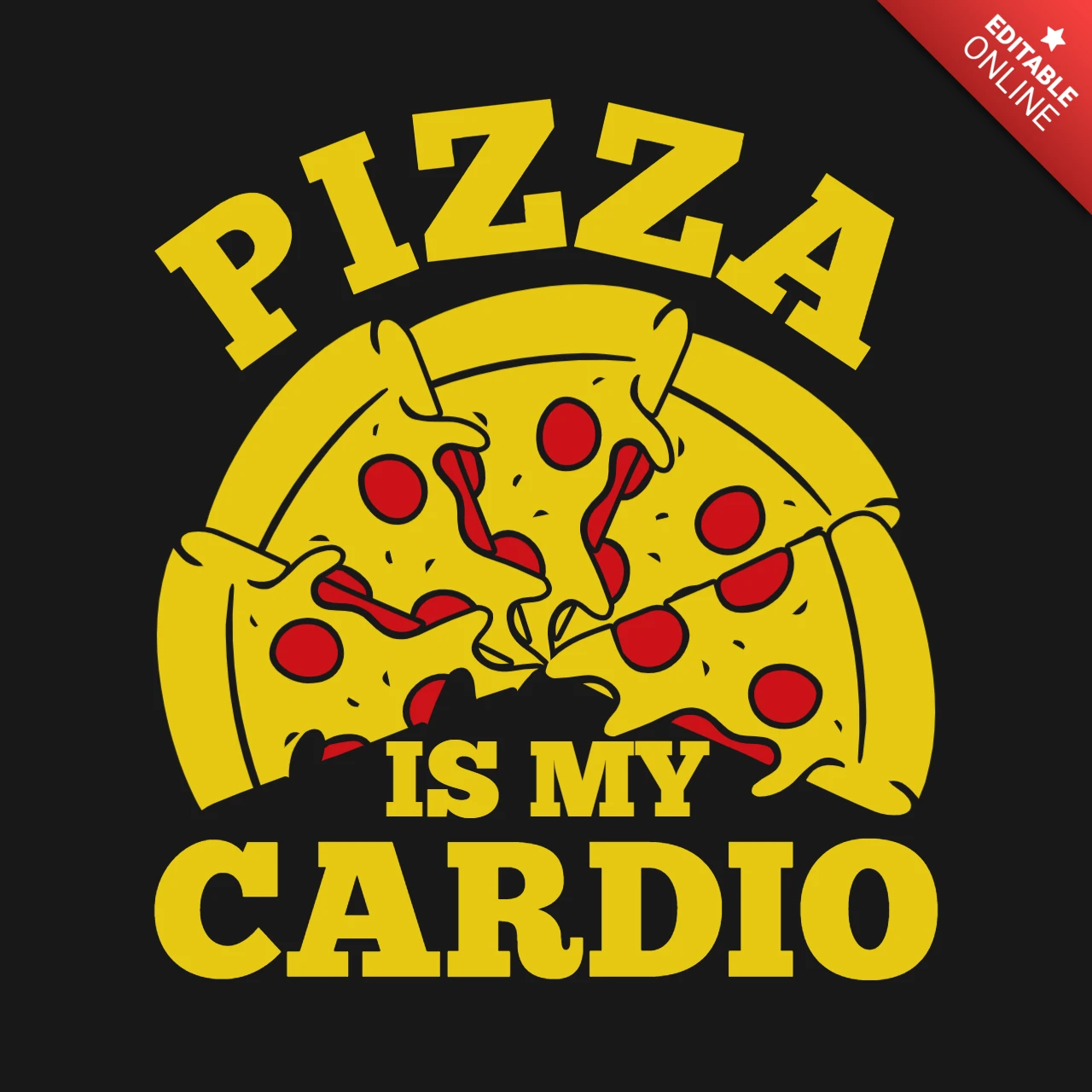 La pizza est mon cardio modèle de t-shirt
