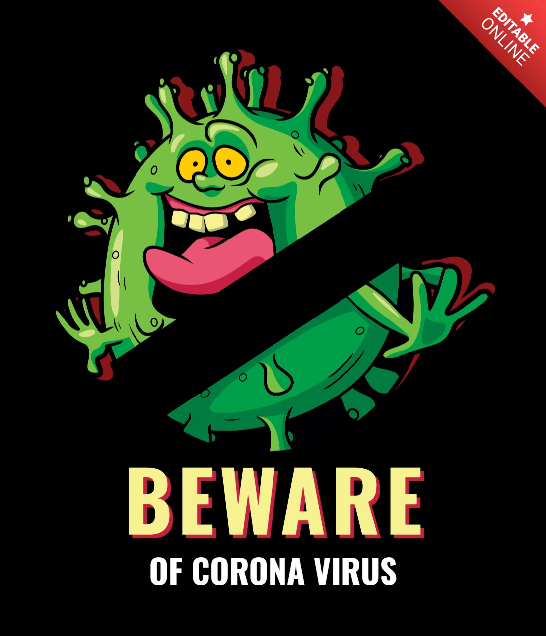 Beware of Corona Virus T-shirt Design Template
