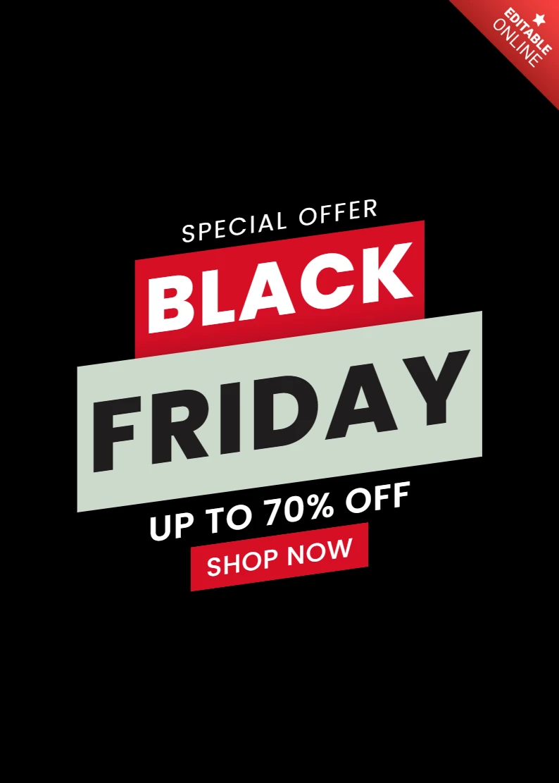 Modèle de design de vente Black Friday en gras pour des flyers promotionnels