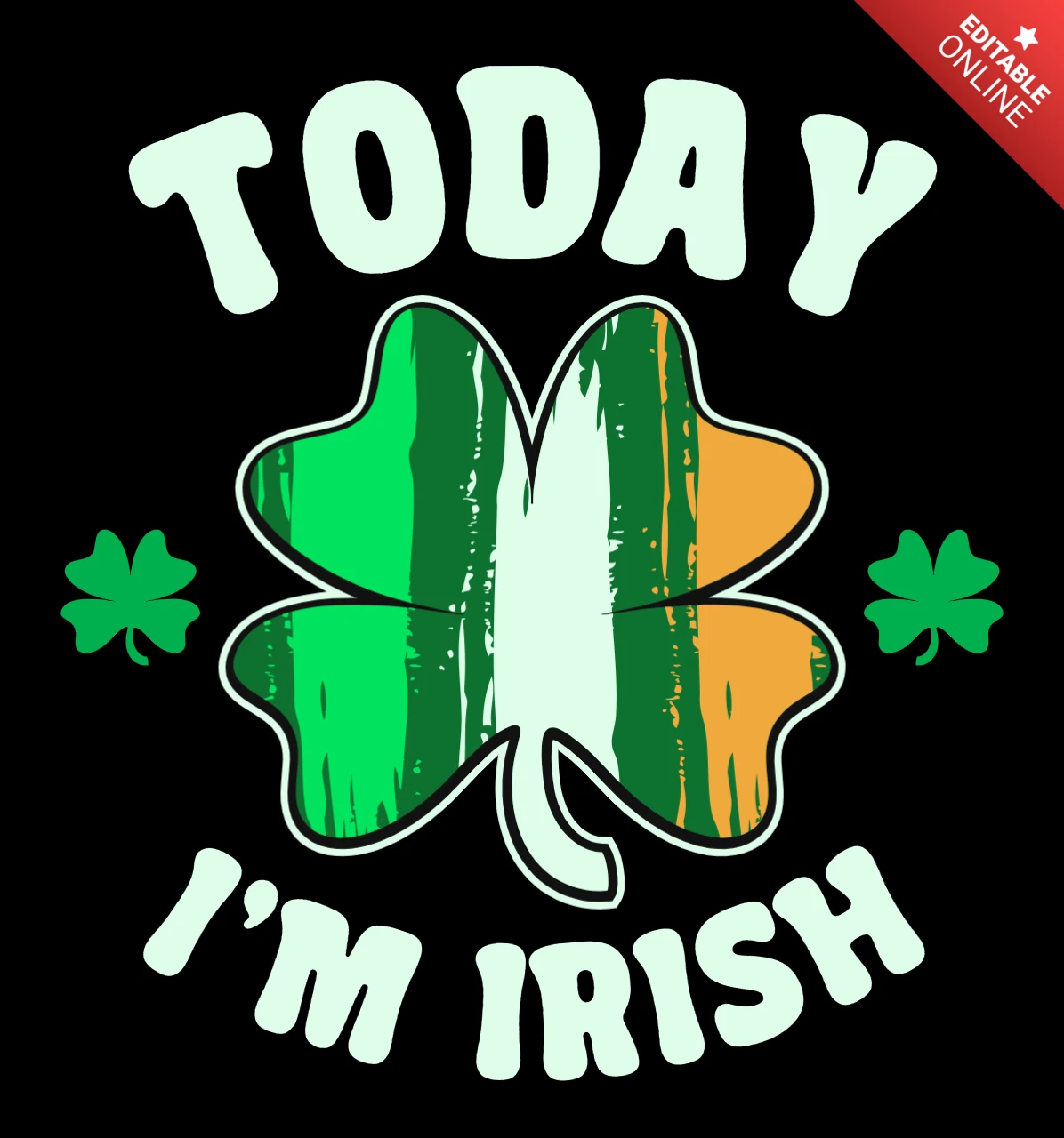 St. Patrick's Day Shamrock Design Template with Bold Typography