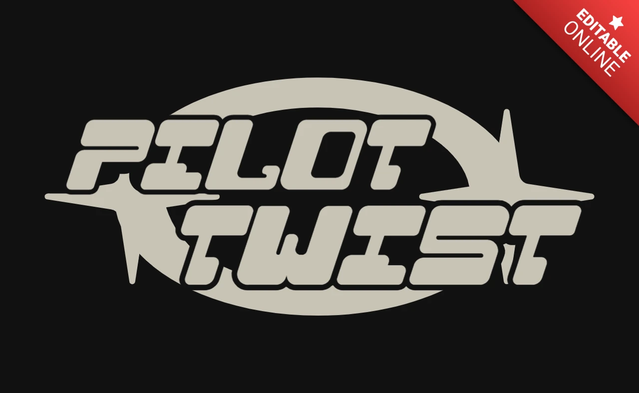 Pilot Twist Luftfahrt-inspiriertes T-Shirt-Design mit kühner Typografie Vorlage