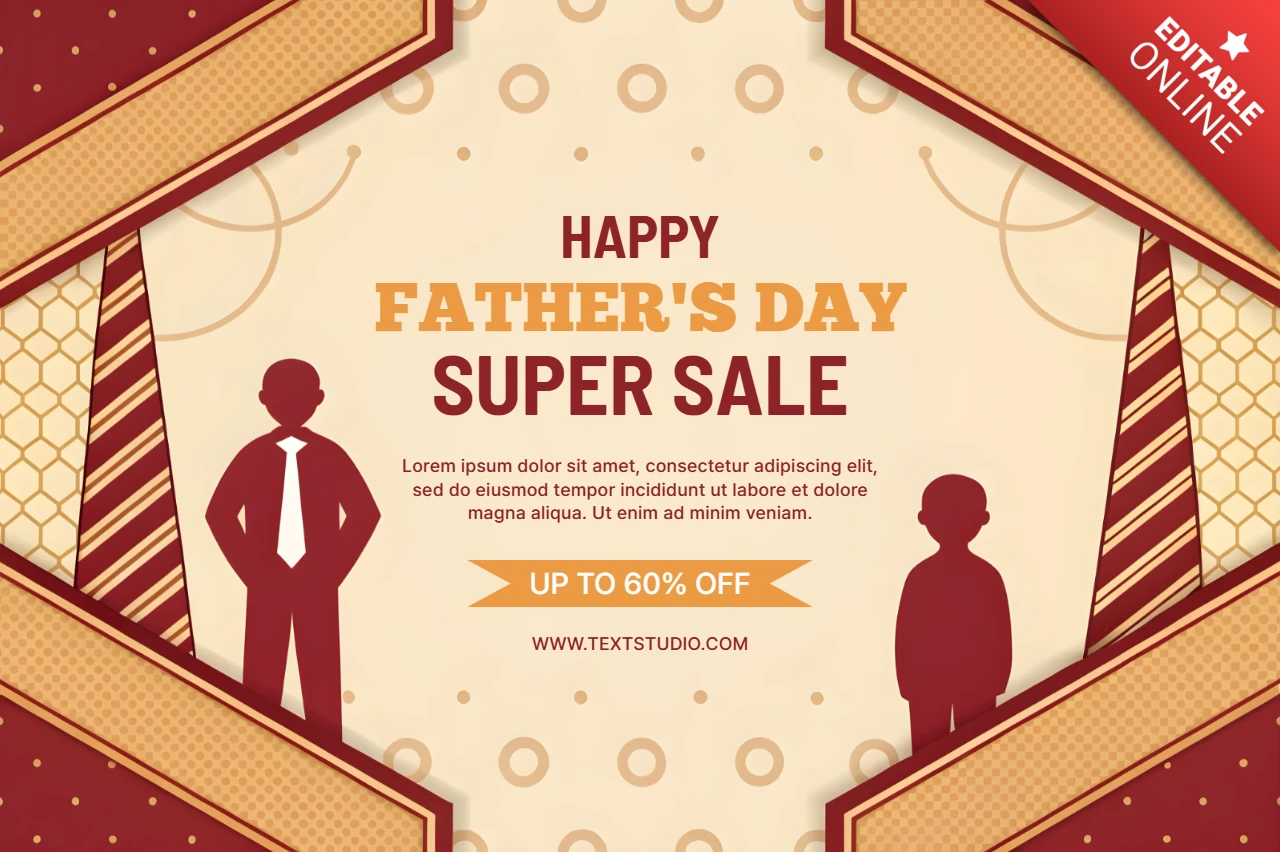 Father's Day Sale Template - Modern Geometric Design for Promotions