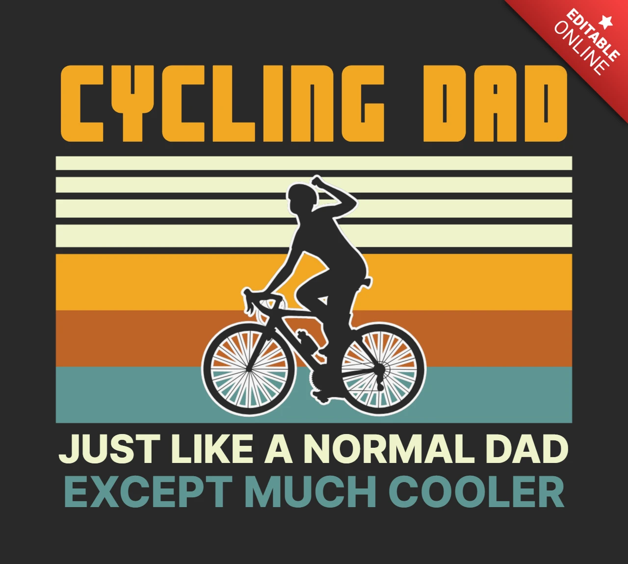Cycling Dad T-shirt Design Template