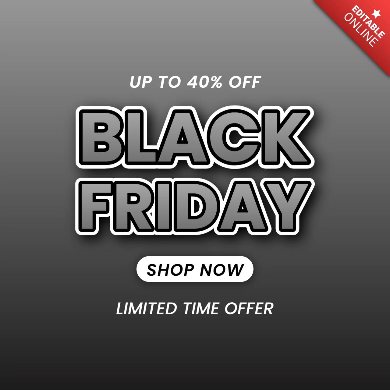 Dappere Black Friday verkoopontwerp sjabloon voor promotiemateriaal