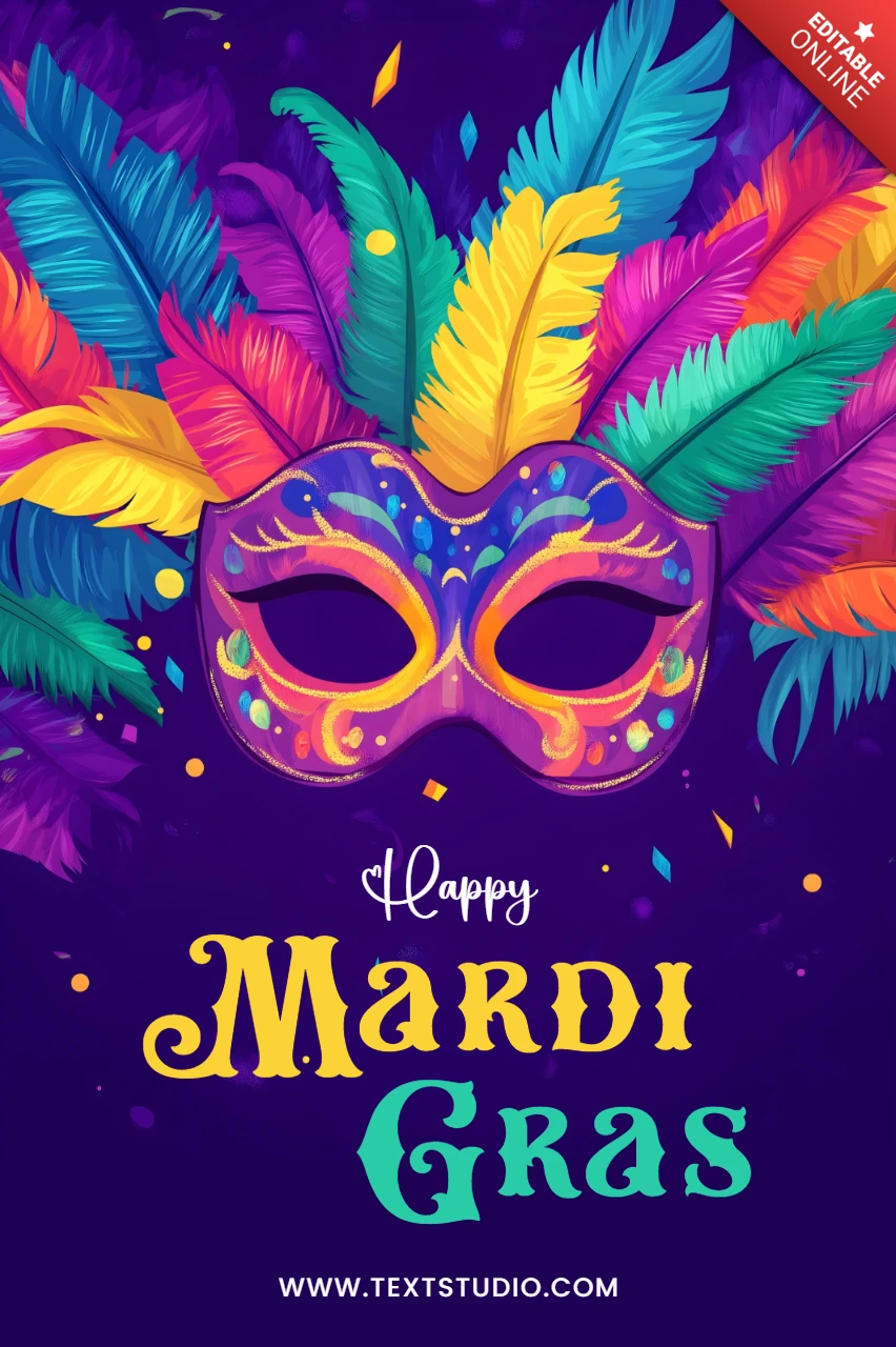 Diseño de cartel festivo para la celebración del carnaval con máscaras de colores