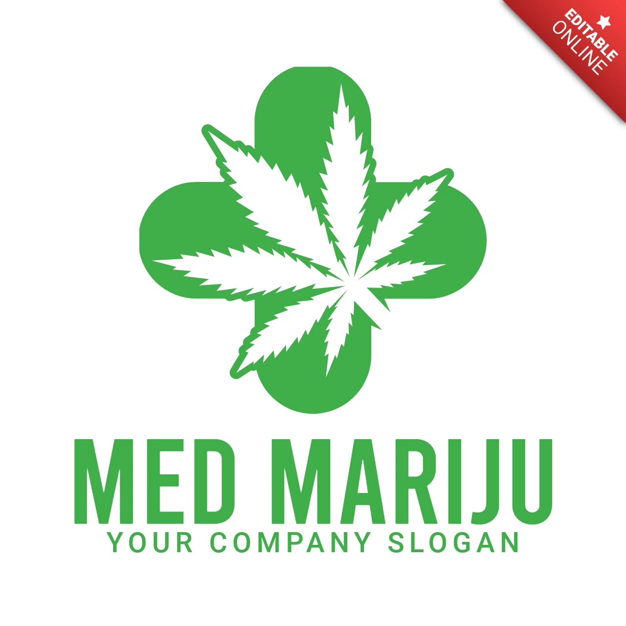 Medical Marijuana Cannabis Leaf Logo Design Template