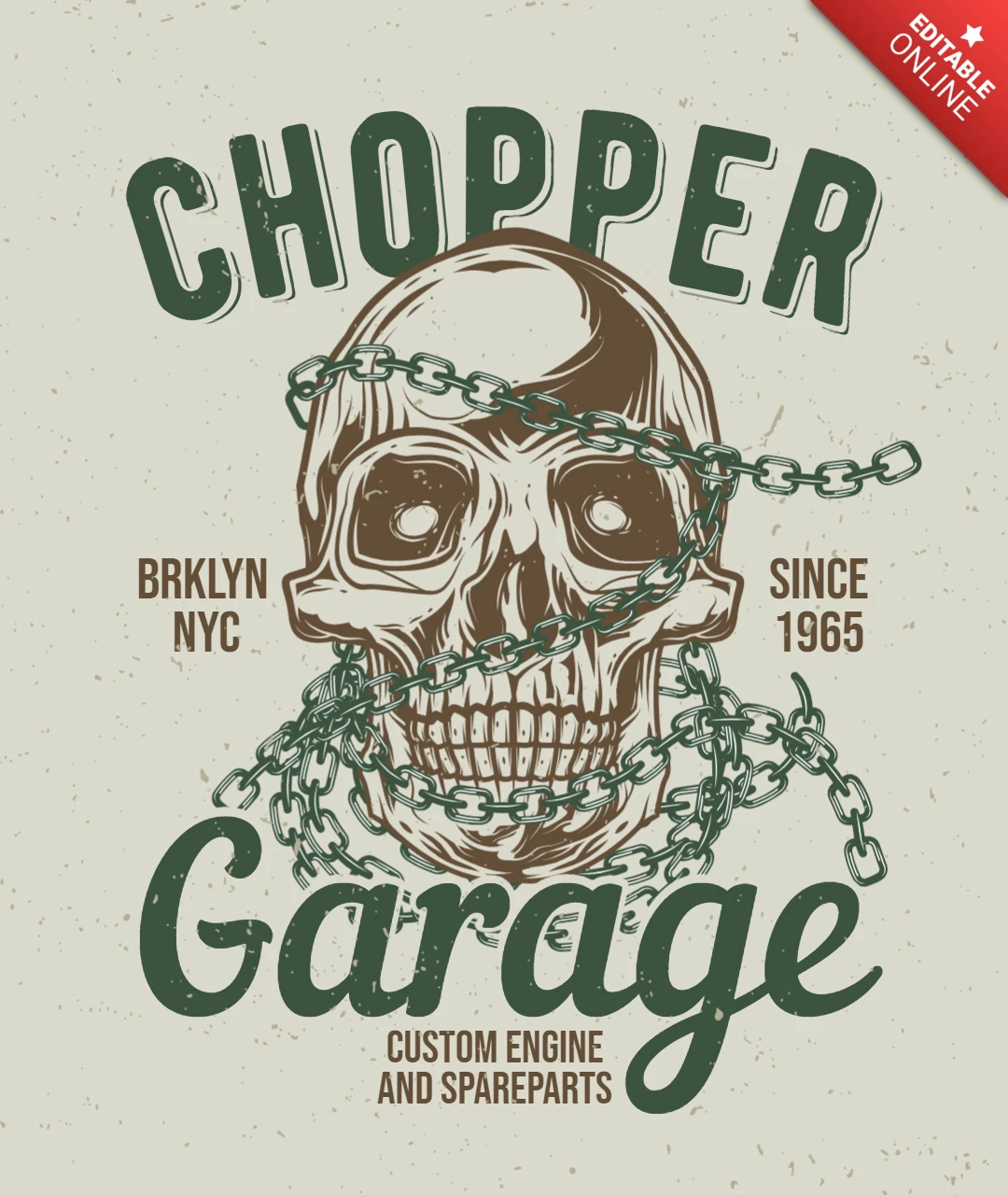 Motorcycle Biker's Skull T-Shirt Design Template