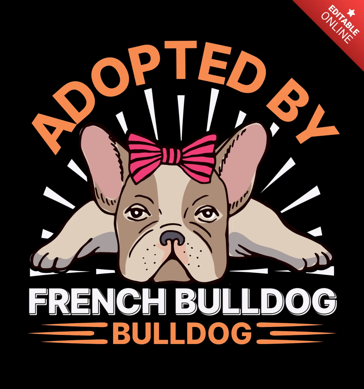Modèle d'adoption de bouledogue français ludique pour t-shirt d'amoureux des animaux de compagnie