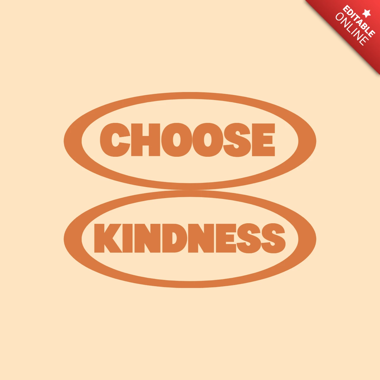 Choose Kindness Dual Oval Typography with Compassionate Action Statement T-Shirt Design Template