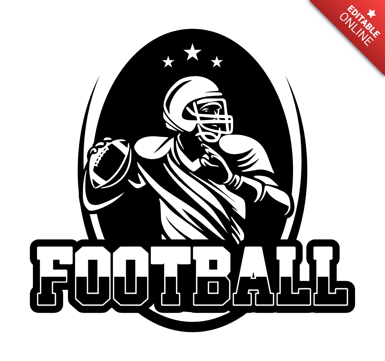 American Football Badge Logo Design Template