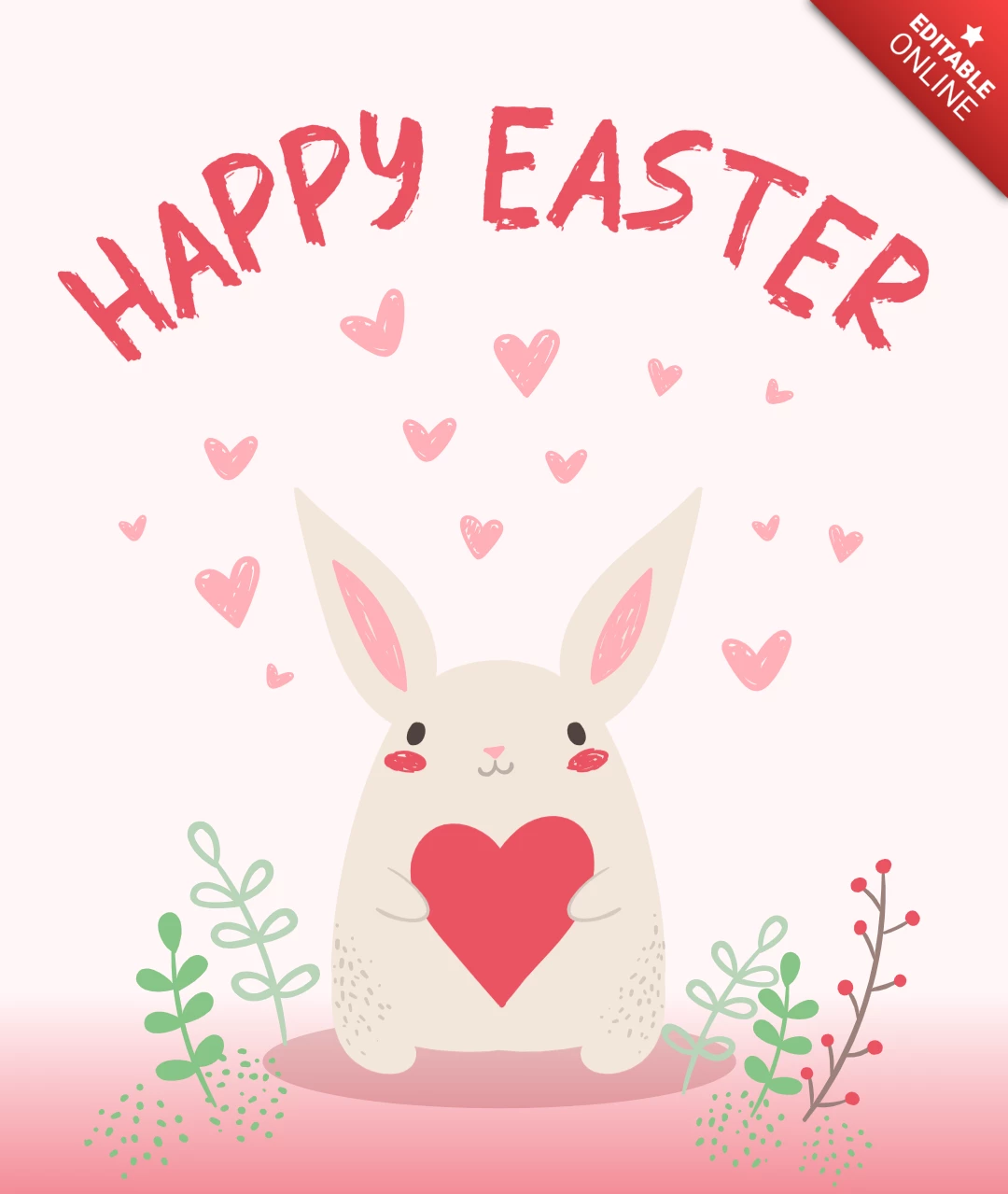 Plantilla de tarjeta del conejito de Pascua