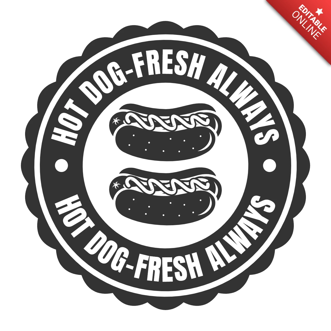 Frisches Hot Dog Logo Design Vorlage