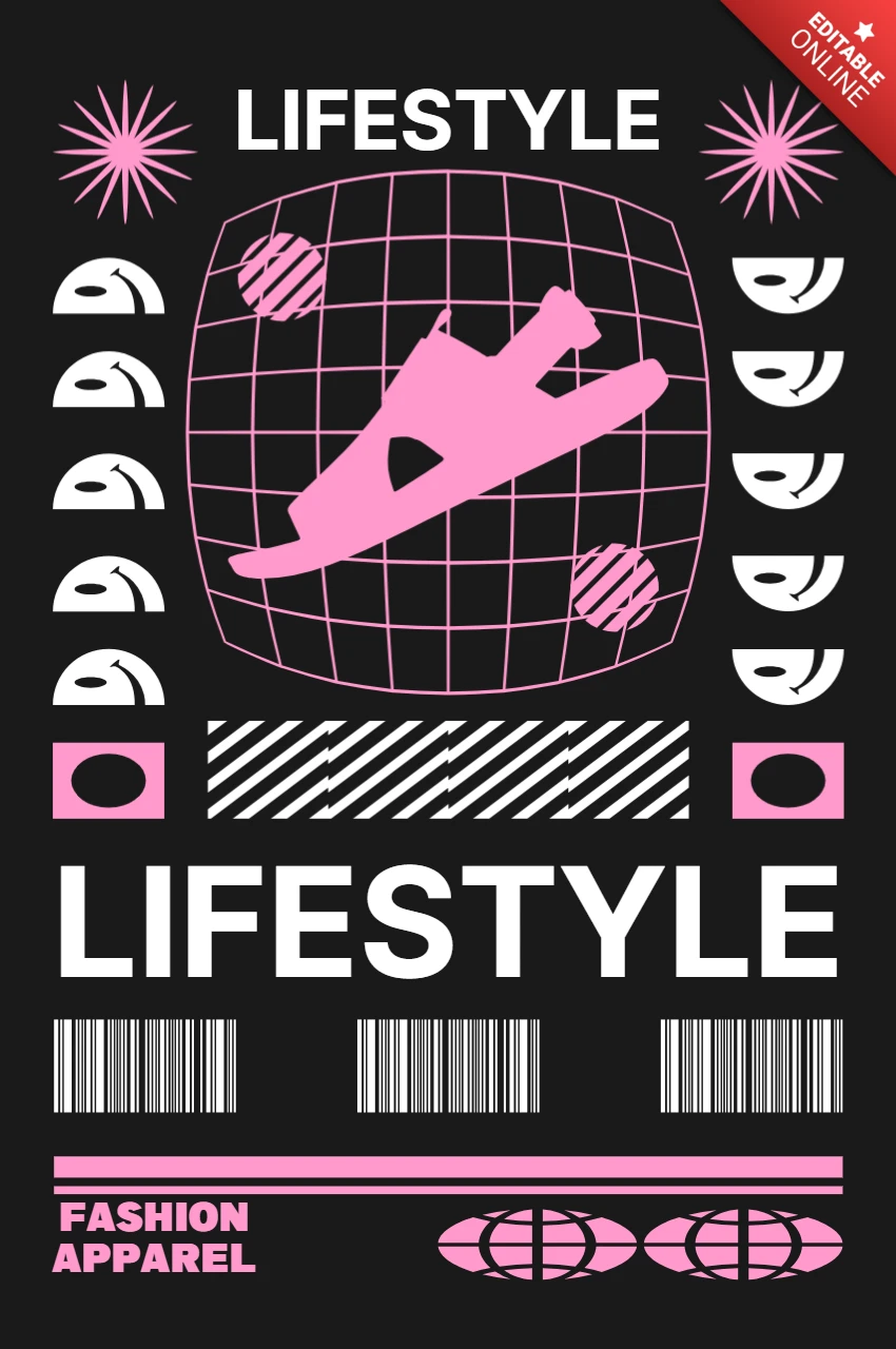 Trendige Lifestyle-Bekleidungsdesign-Vorlage mit auffälligen Grafiken für Modeverkäufe