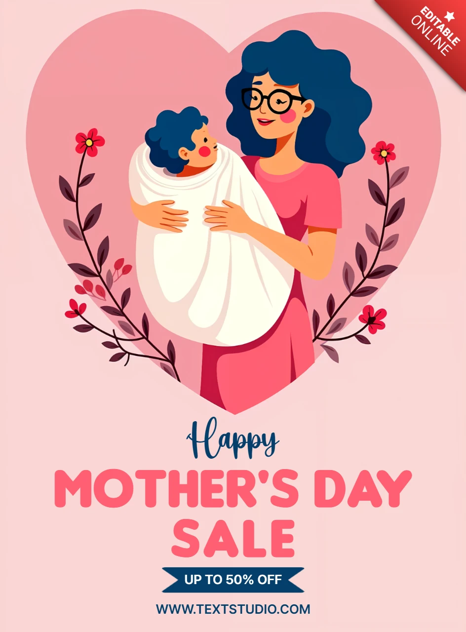 Modelo editável de venda para o dia das mães - design bonito e colorido