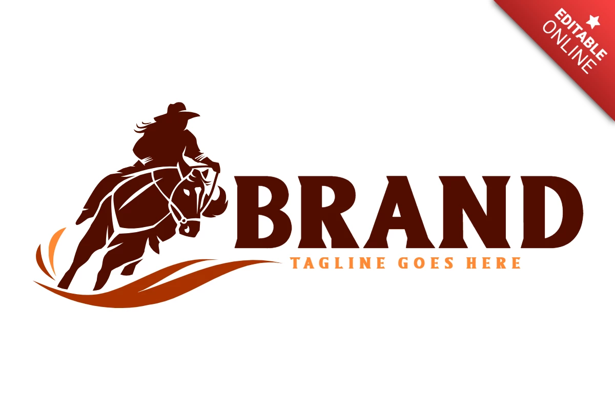 Modelo de design de logotipo de barril de corrida de cavalos