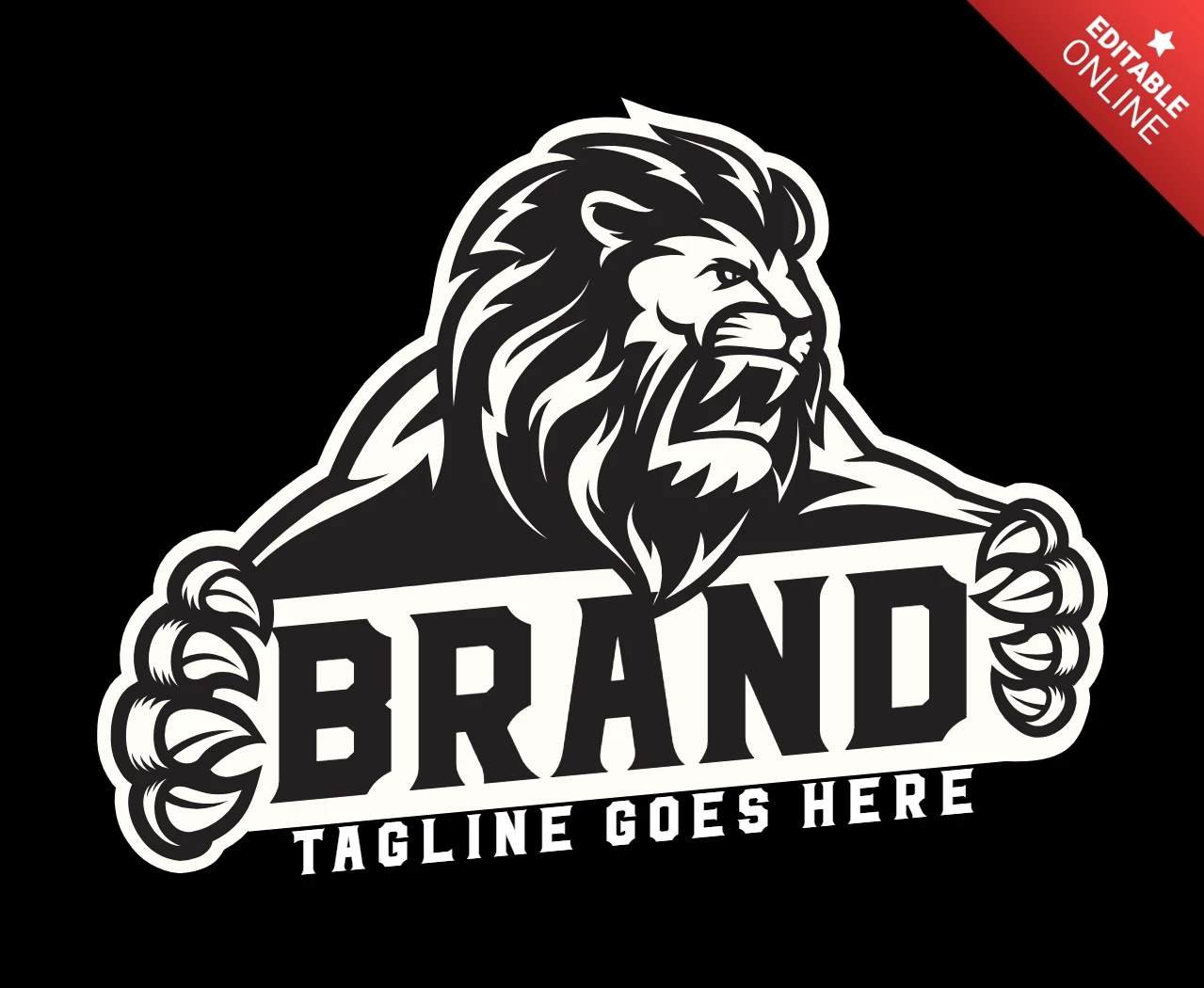 Modello di logo della mascotte del leone