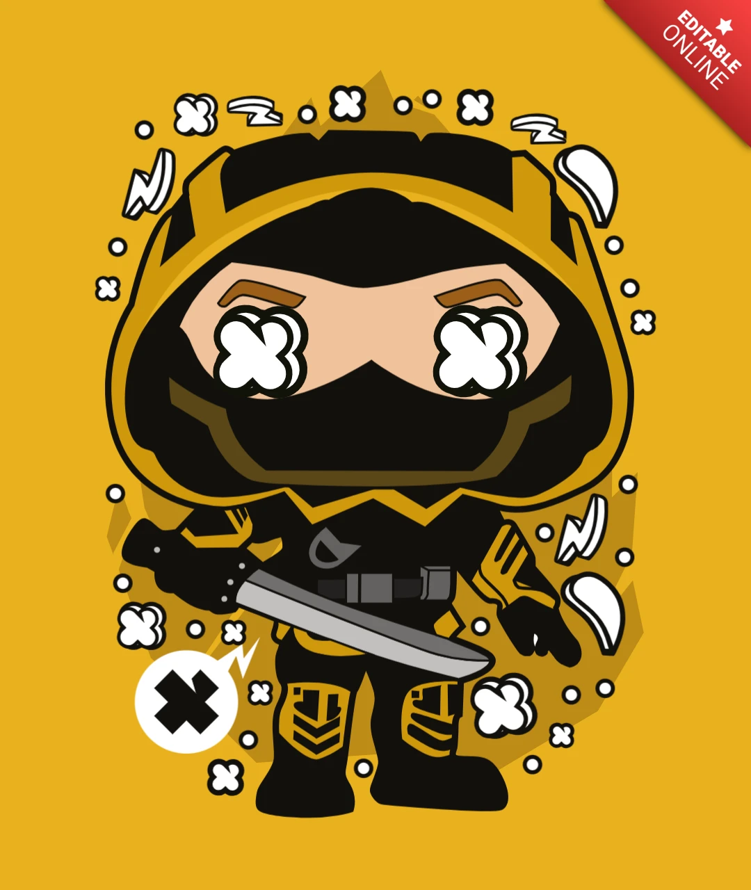 Avengers endgame ronin cultura pop plantilla de diseño de camiseta