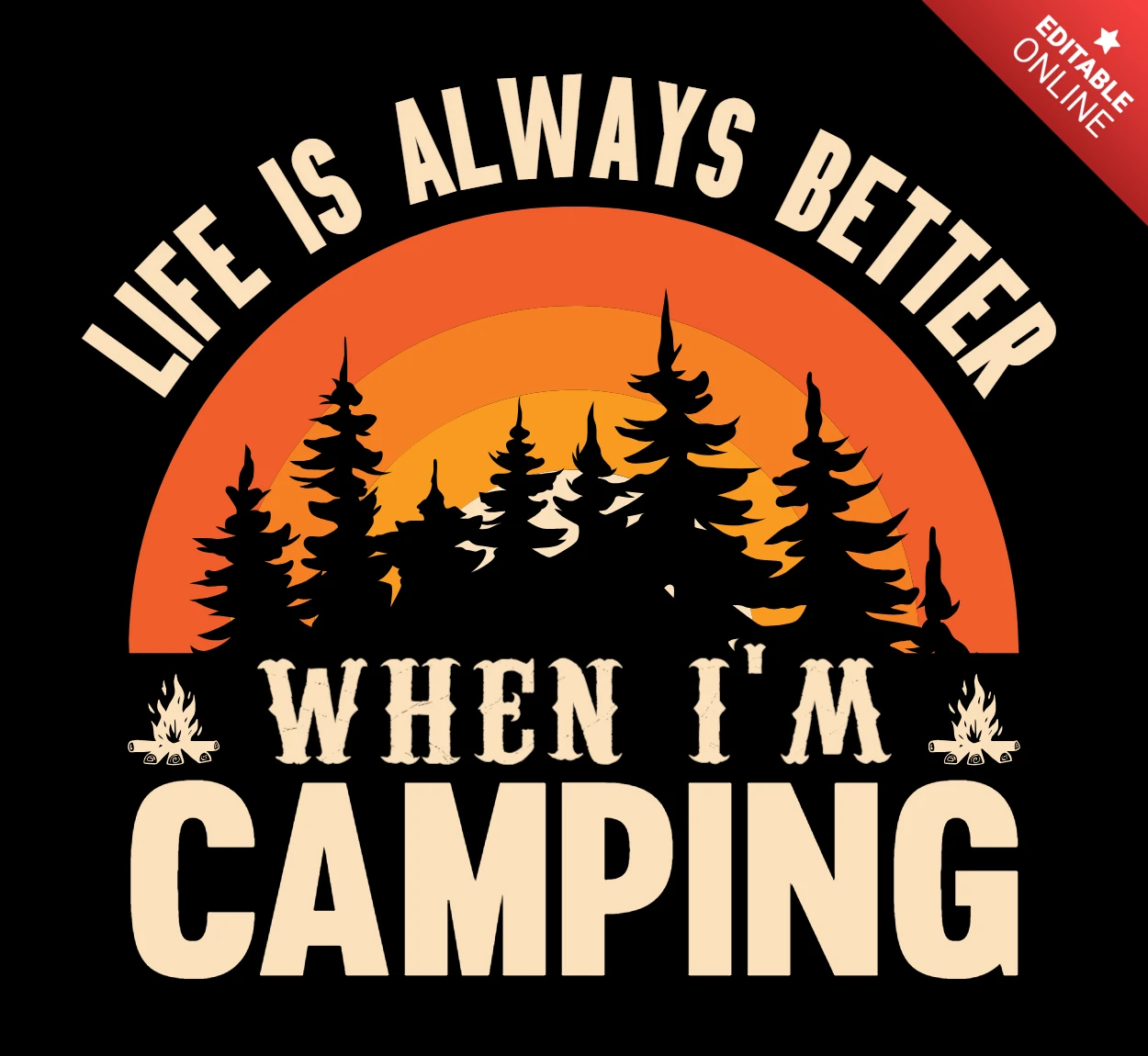 La vie est toujours plus belle en camping modèle de t-shirt