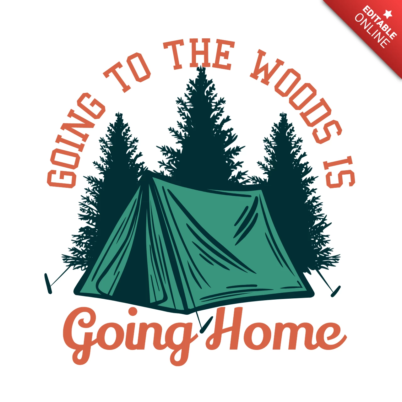 Tent Vintage T-shirt Design Template