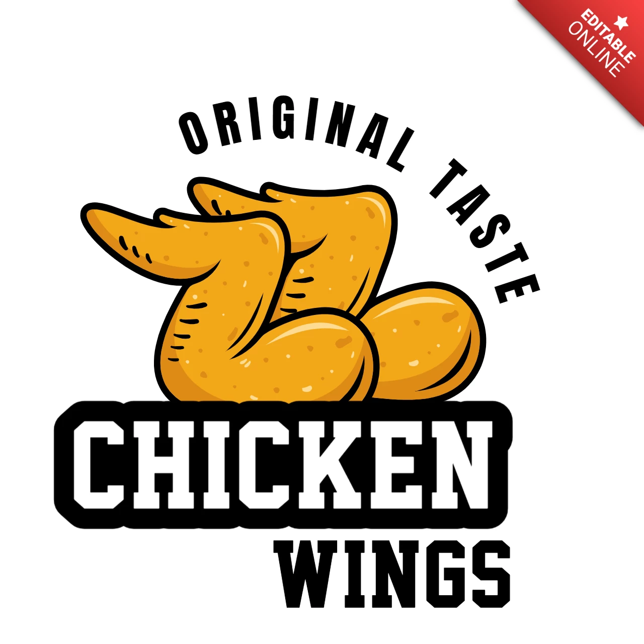 Alitas de pollo plantilla de diseño de logotipo