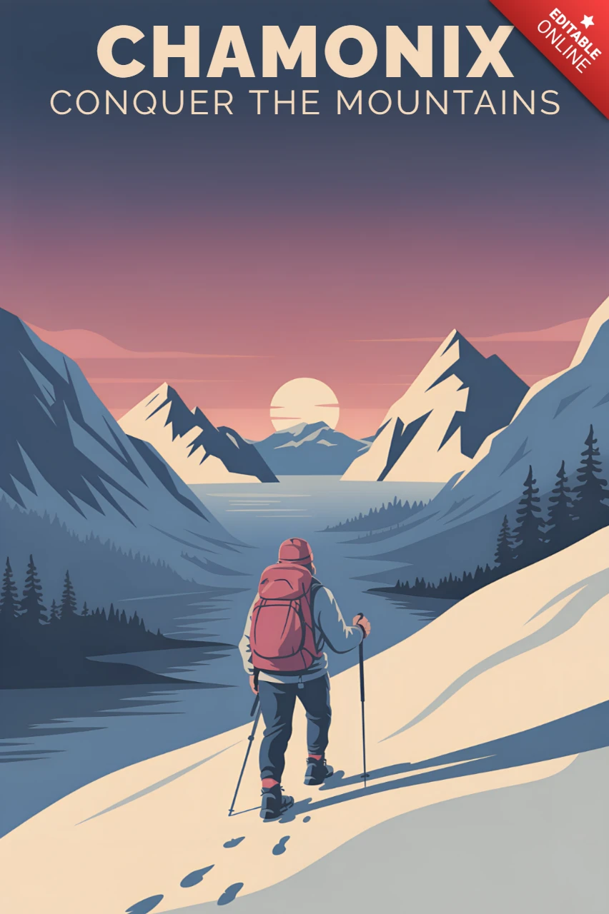 Adventure Design Template for Mountain Hiking Poster