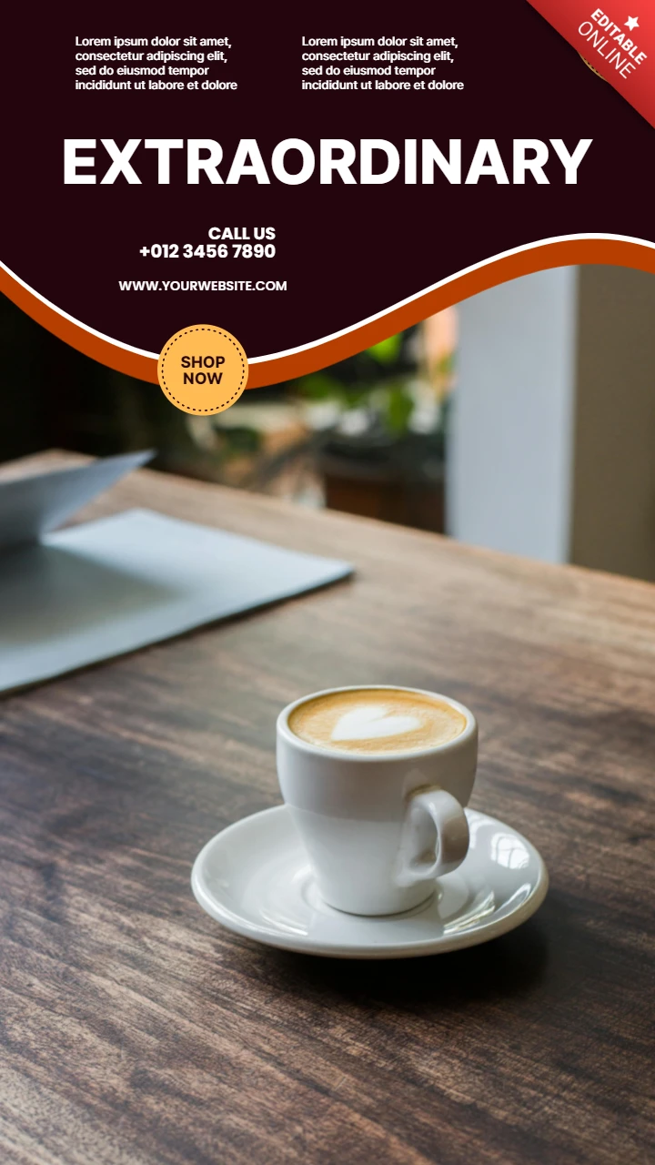 Extraordinary Coffee Instagram Story Post Design Template