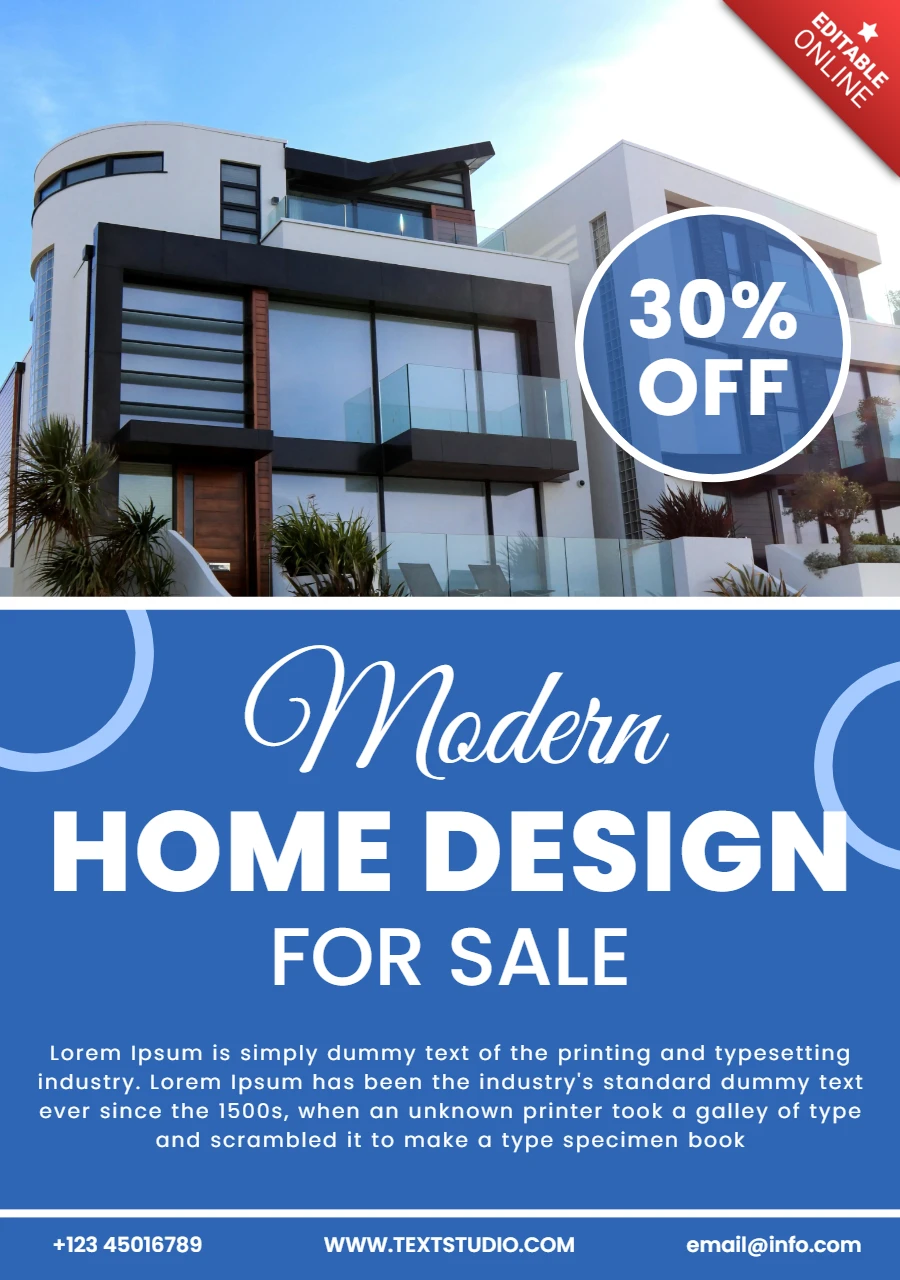 Moderne Wohnungsdesign-Vorlage für Immobilienwerbung