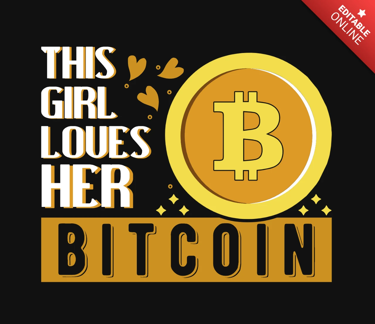 この女の子はビットコインTシャツのデザインテンプレートが大好き