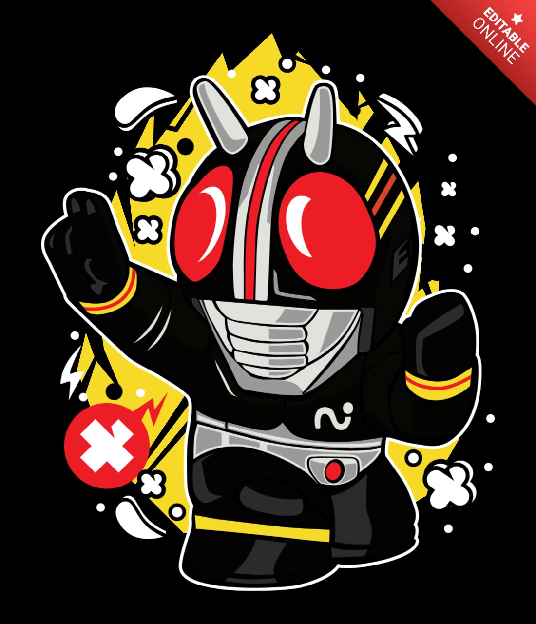 仮面ライダーキャラクターポスターデザインテンプレート