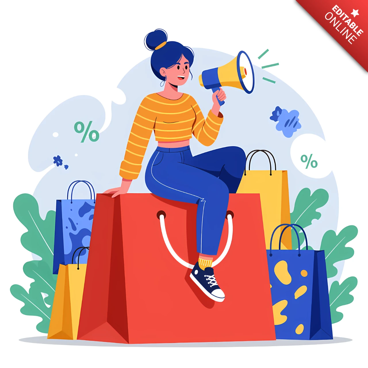 Plantilla de diseño de promoción de compras para rebajas y descuentos