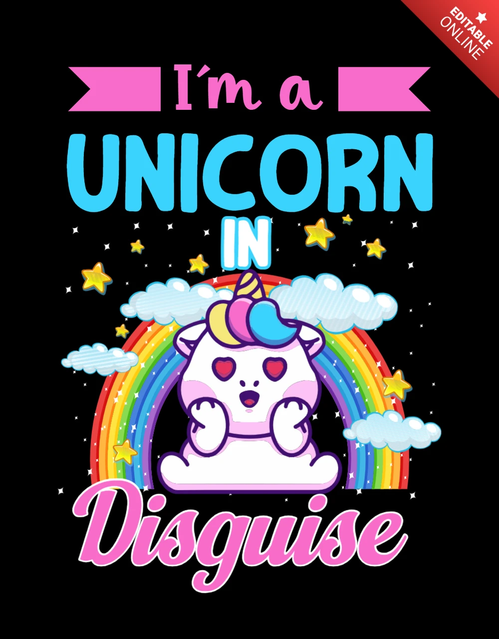 Ich bin ein verkapptes einhorn t-shirt design vorlage