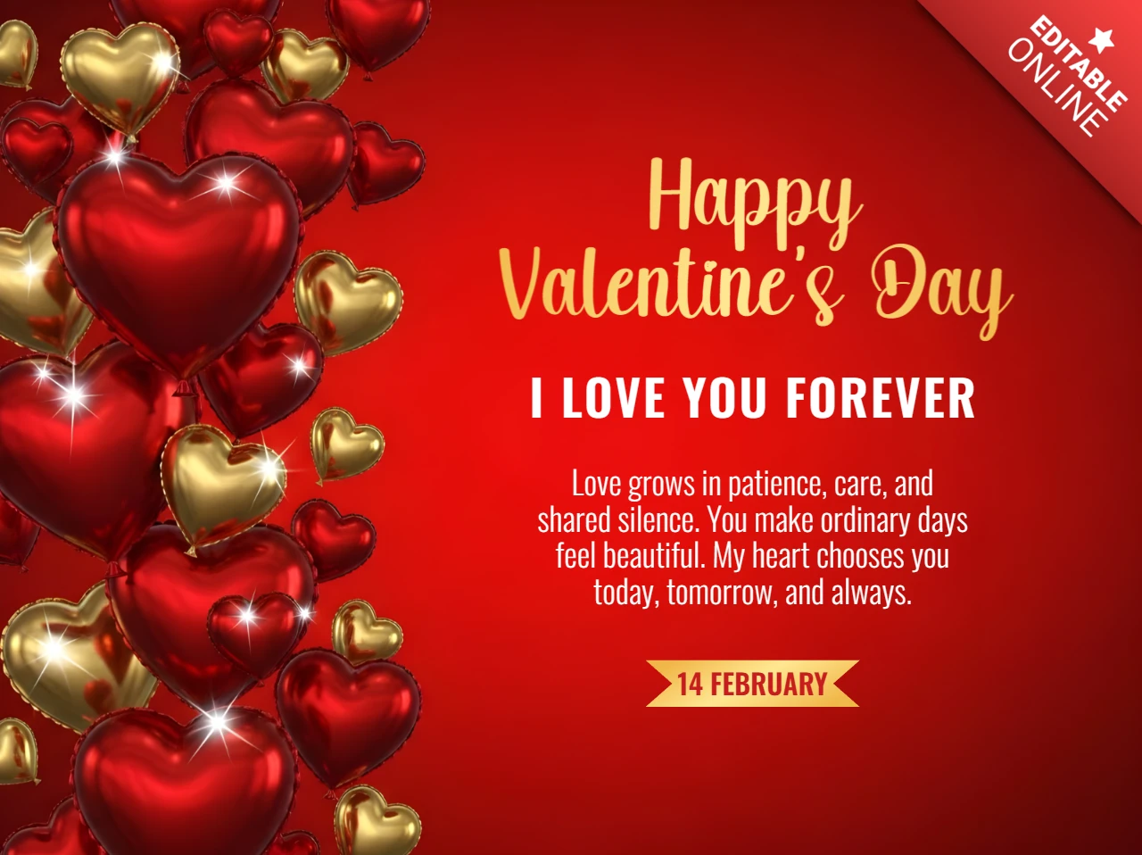 Valentinstag Herzballon Designvorlage für Grußkarten
