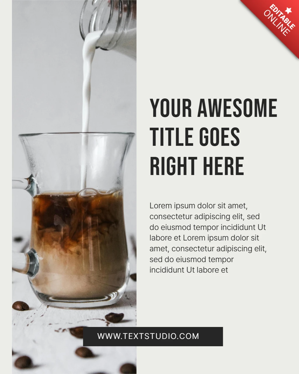 Koffie schenken scène instagram post ontwerpsjabloon