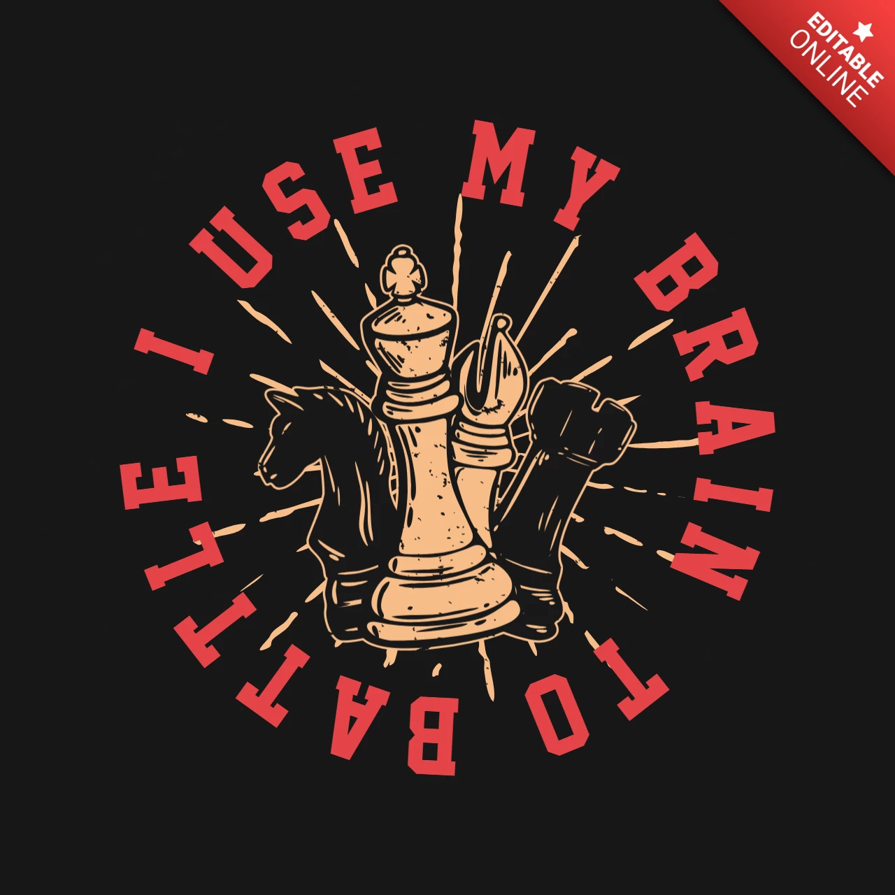 Schach-Vintage-Logo-Design-Vorlage
