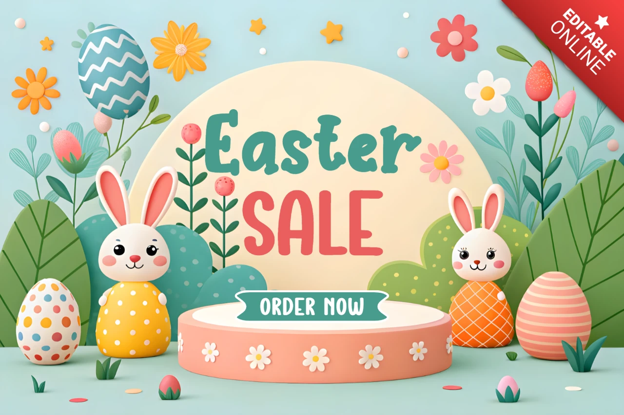Playful Easter Sale Design Template for Spring Promotions
