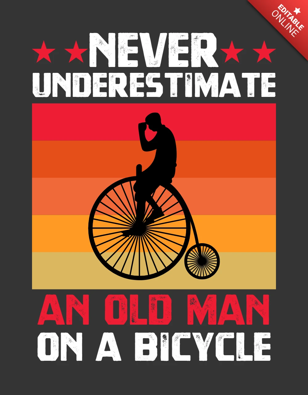 Never Underestimate An Old Man On Bicycle T-shirt Design
