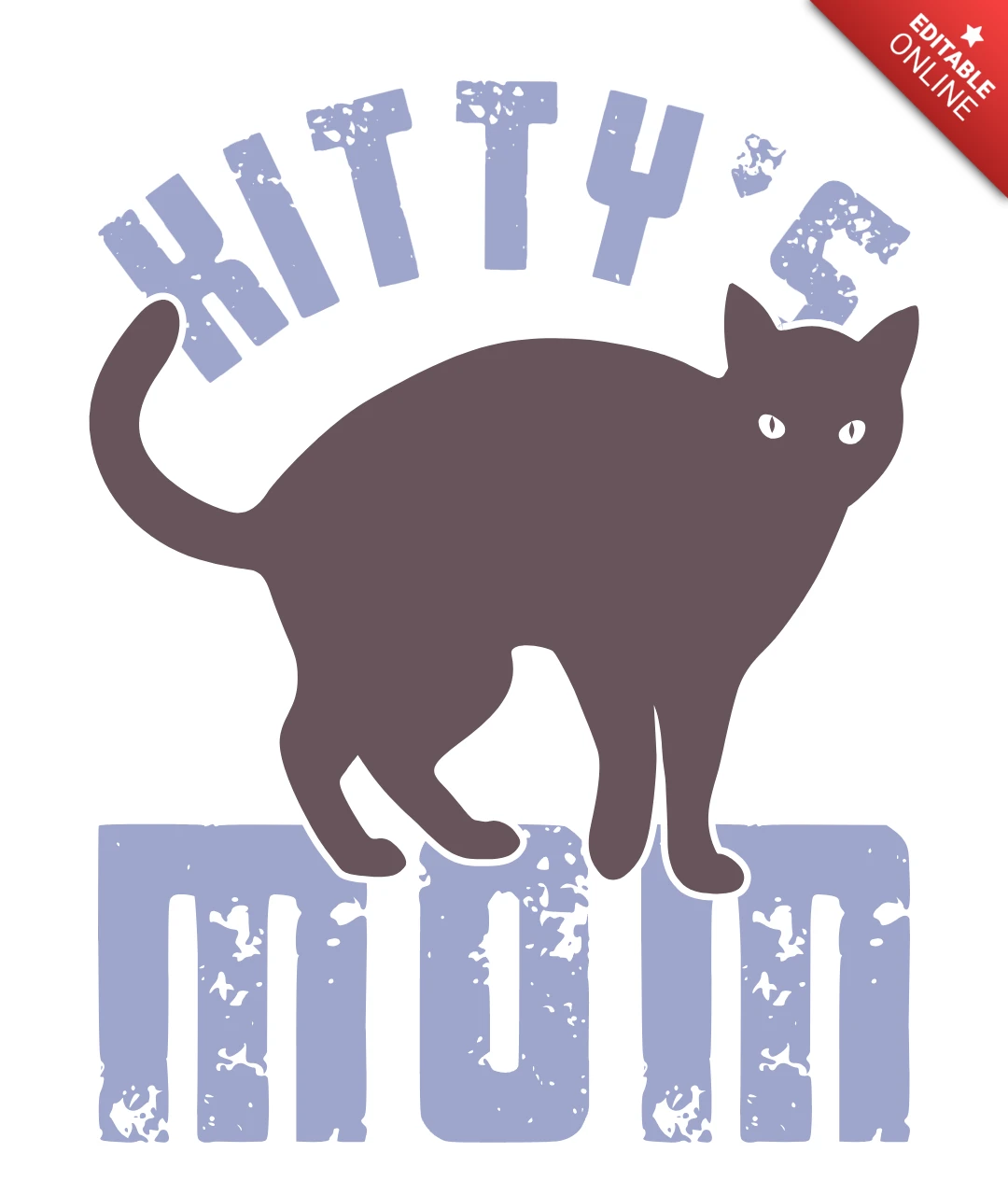 Ontwerpsjabloon voor vintage kattenmoeder voor aangepaste kleding