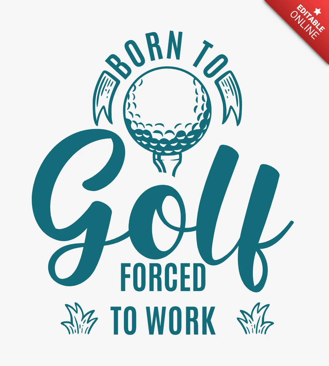 Born To Golf vintage Poster Design Template