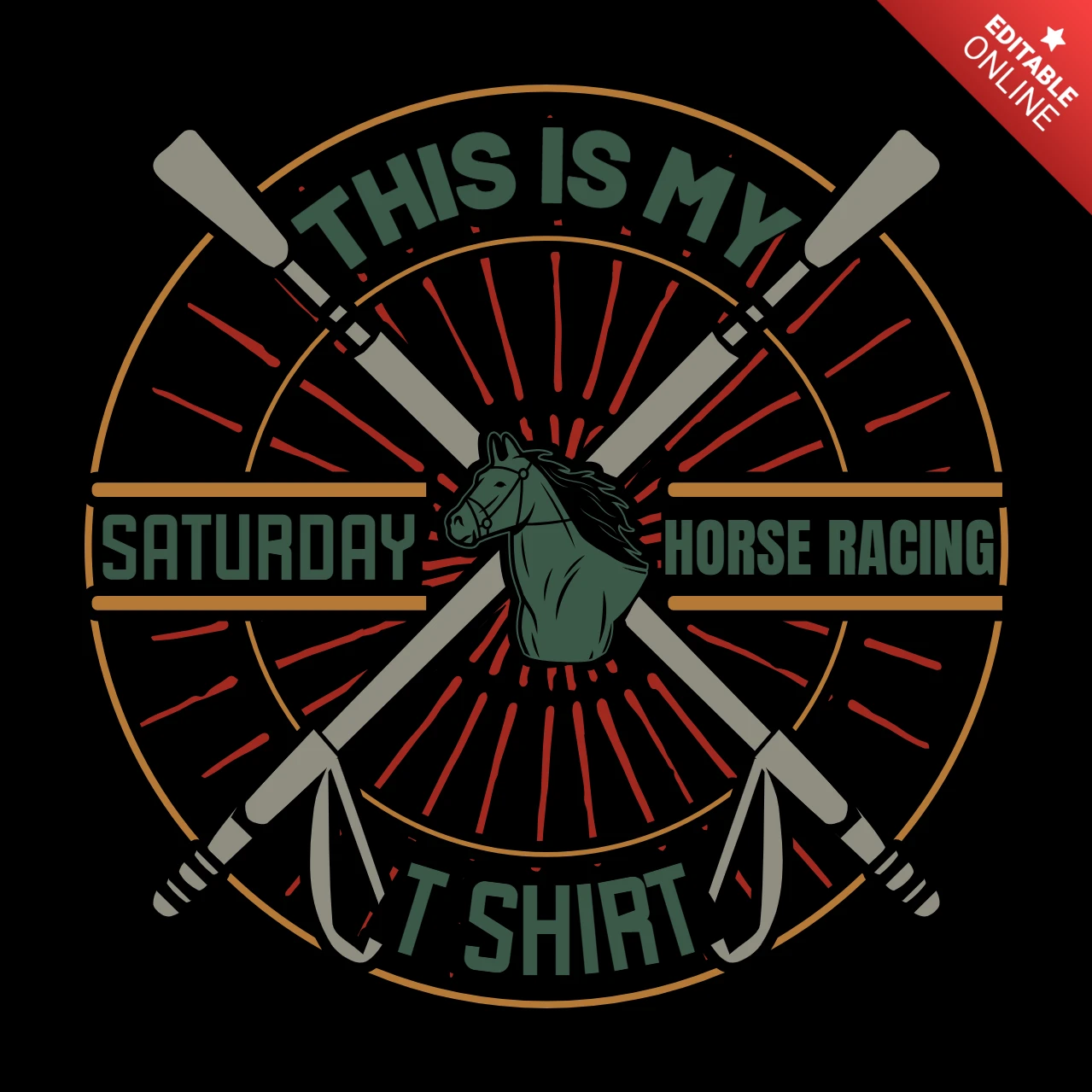 This Is My Saturday Horse Racing T-Shirt Design Template