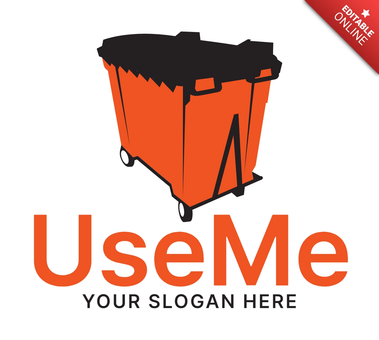 Utilisez-moi un modèle de conception de logo coloré de poubelle