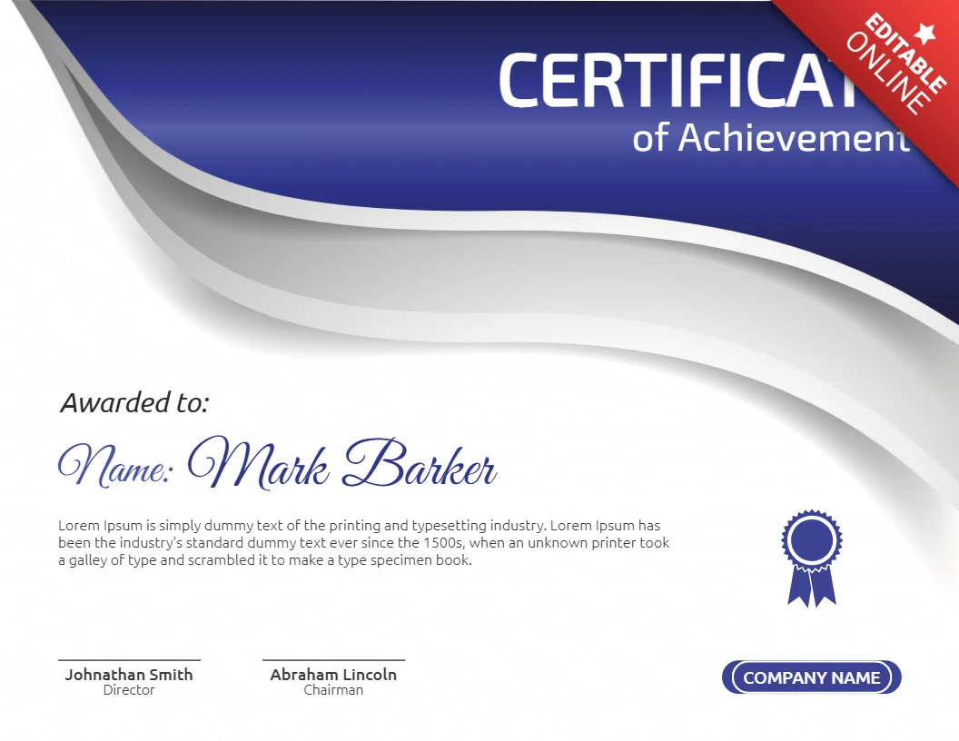 Ontwerpsjabloon bedrijfscertificaat award post