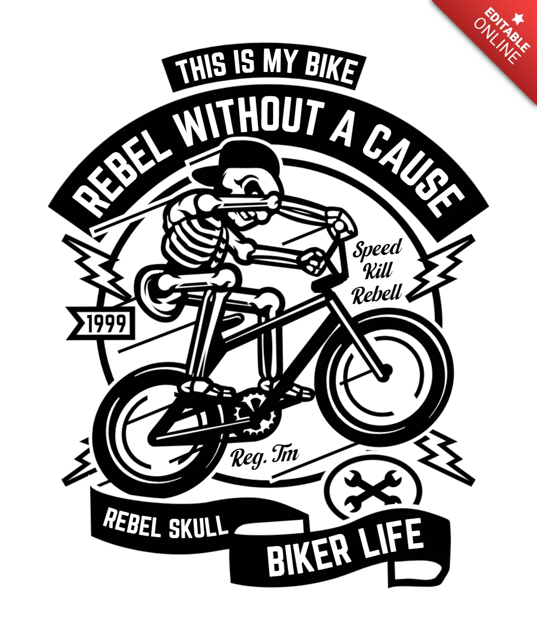 Plantilla de diseño de camiseta Rebelde sin causa