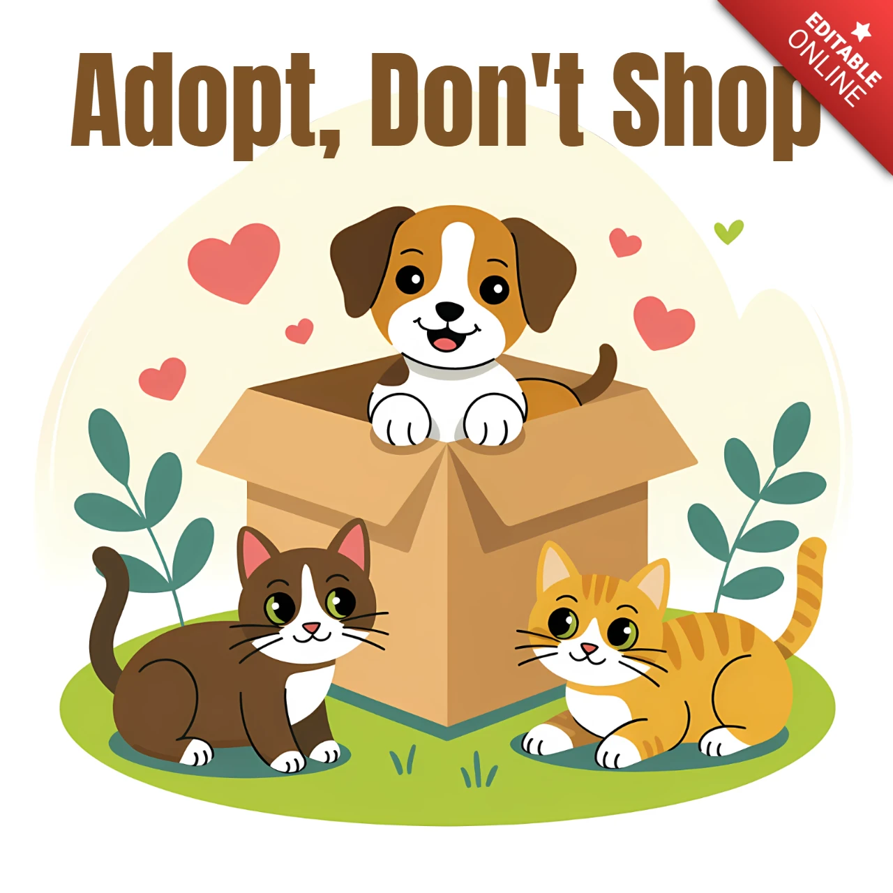 Playful Pet Adoption Design Template for Posters and Flyers